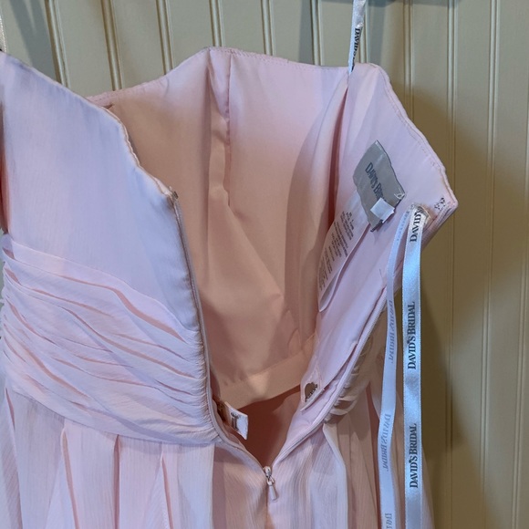 Pink David’s Bridal Strapless Dress - Picture 4 of 6